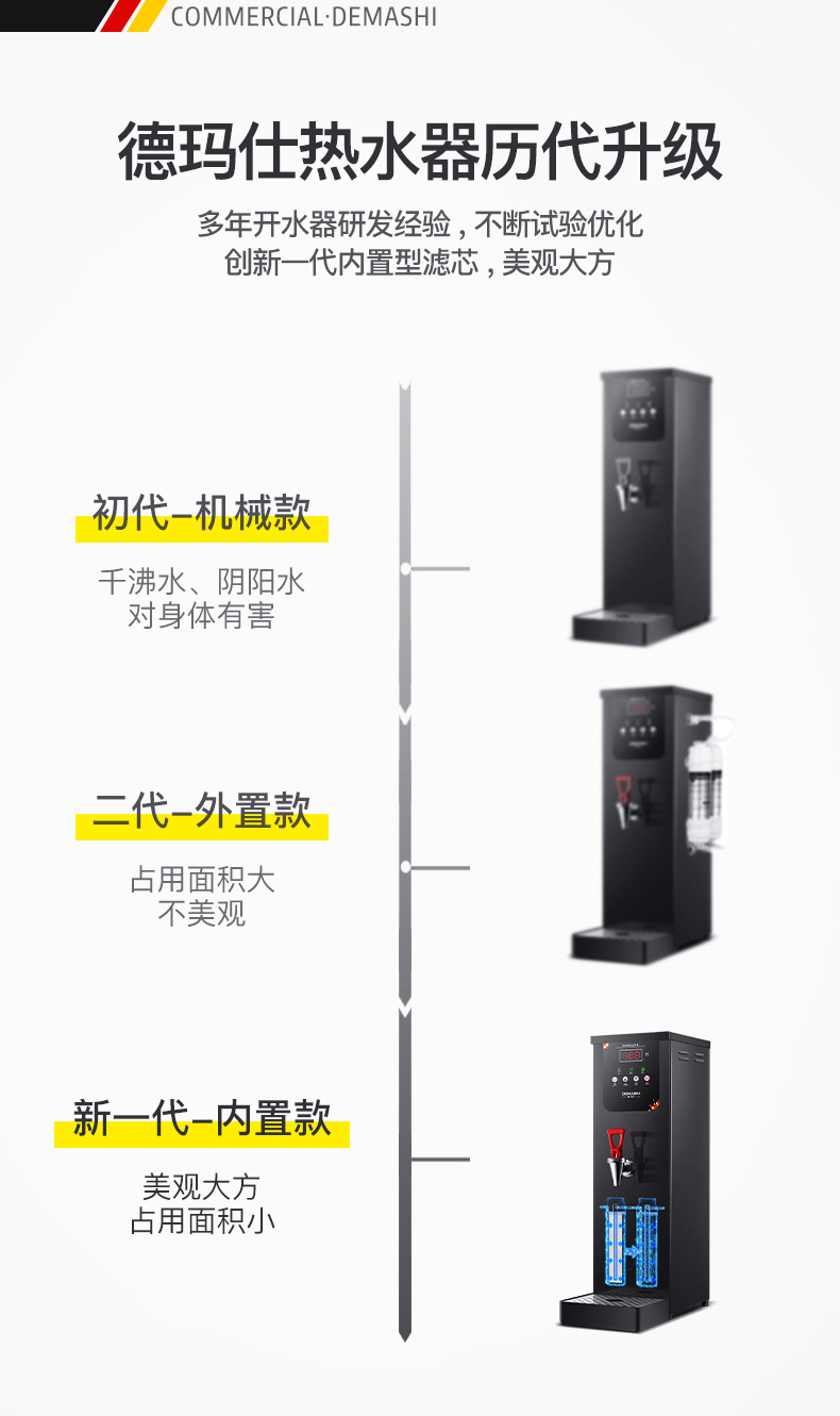 德玛仕demashi开水器商用开水机奶茶店全自动直饮机步进式电热烧水器